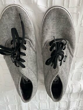 Vans Era Cush Flannel Gray Mens Size 12 Low Top Lace up Skateboard Skate Shoes